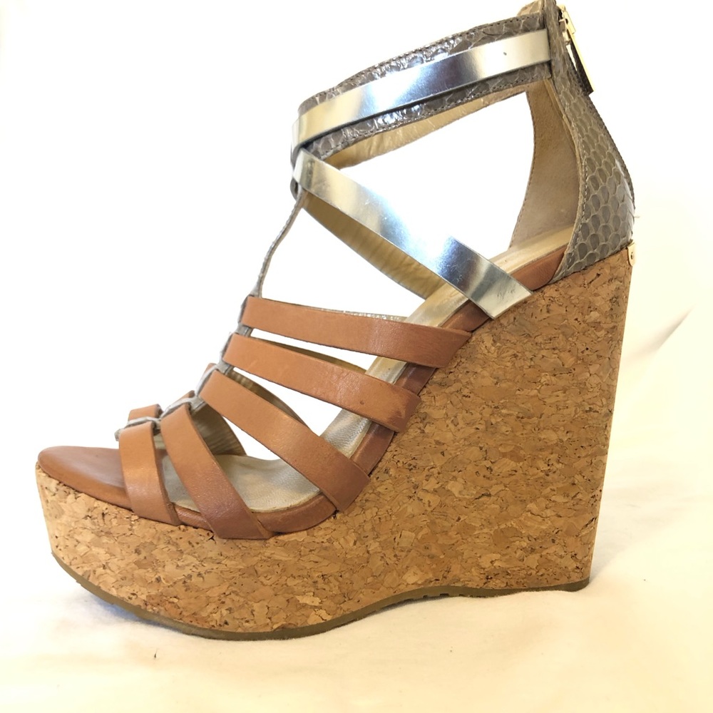 Jimmy Choo Patent Leather Colorblock Pattern Sandals
